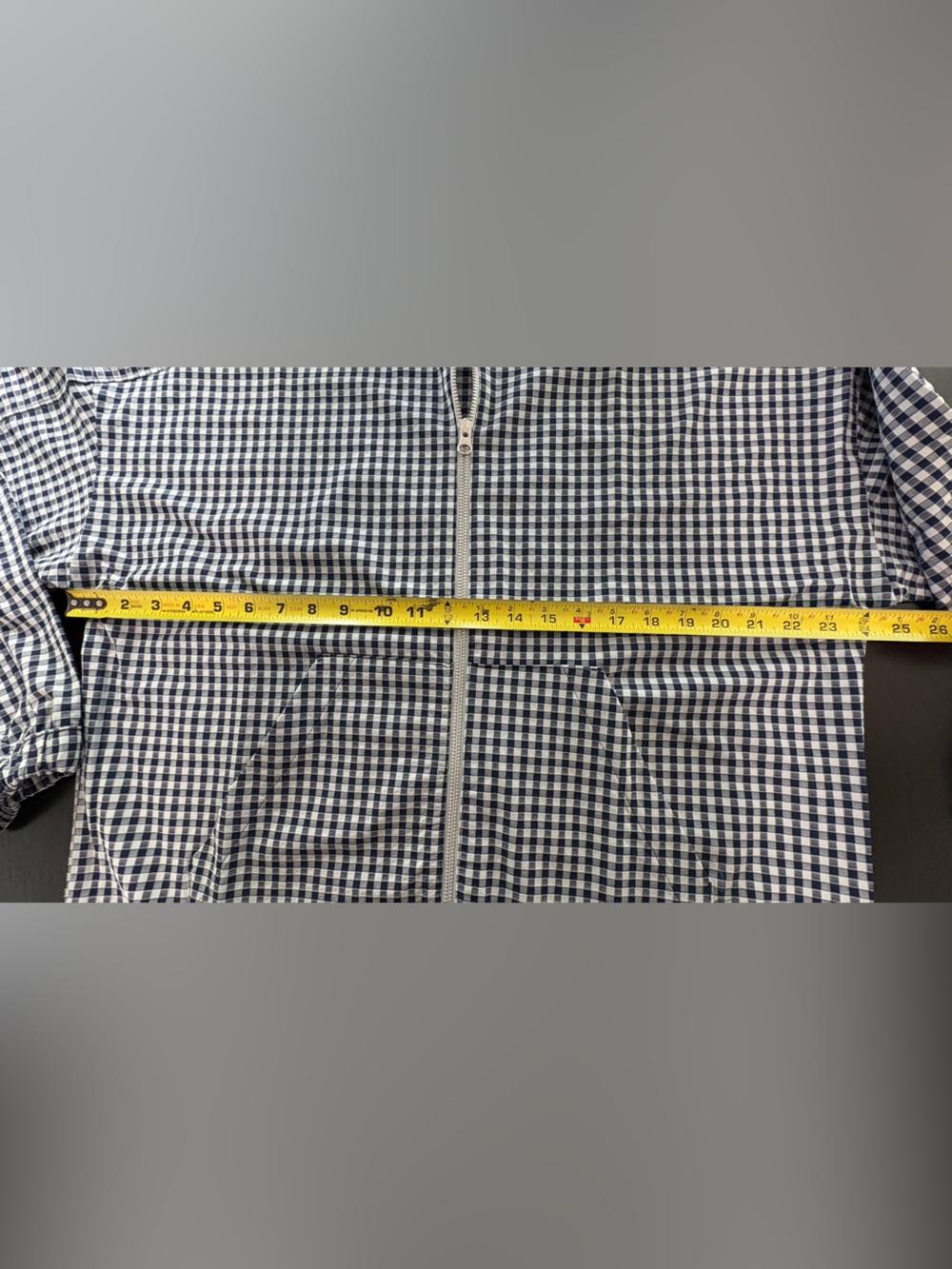 Adidas Navy & White Gingham Windbreaker Jacket - Picture 6 of 10
